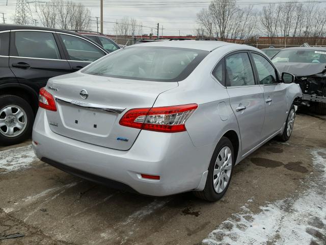 3N1AB7AP6EL697559 - 2014 NISSAN SENTRA S SILVER photo 4