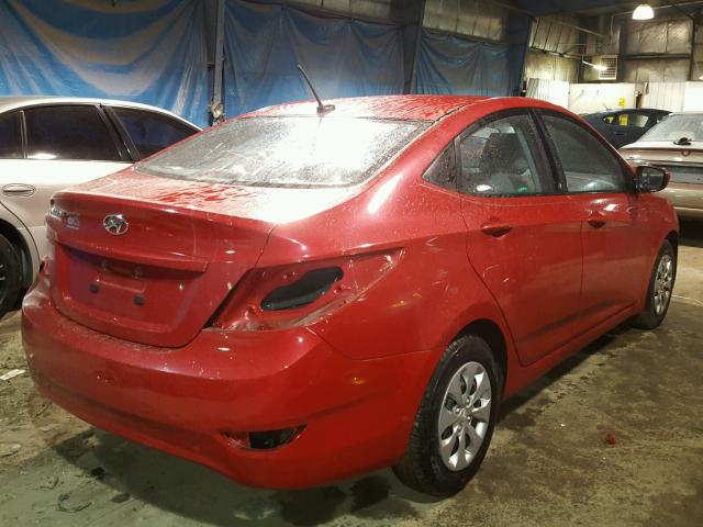 KMHCT4AEXGU942917 - 2016 HYUNDAI ACCENT SE RED photo 4