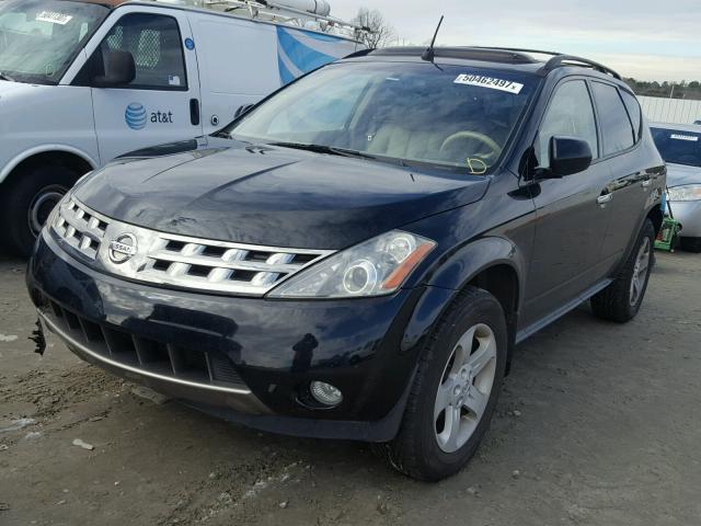 JN8AZ08T15W327797 - 2005 NISSAN MURANO SL BLACK photo 2