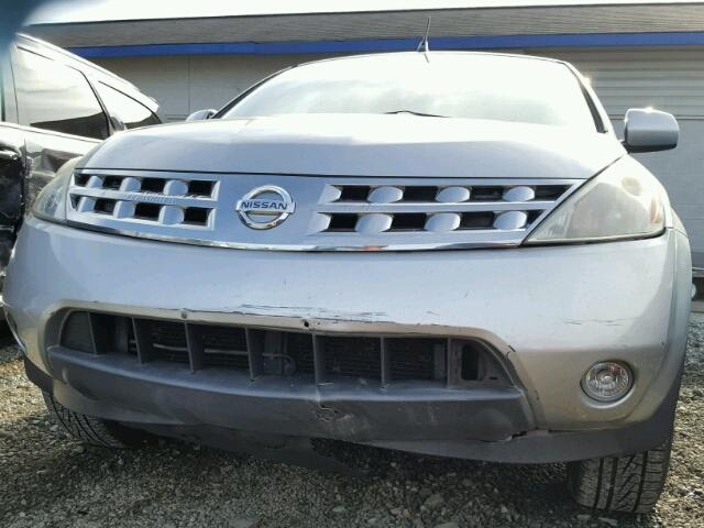 JN8AZ08T95W309760 - 2005 NISSAN MURANO SL SILVER photo 9