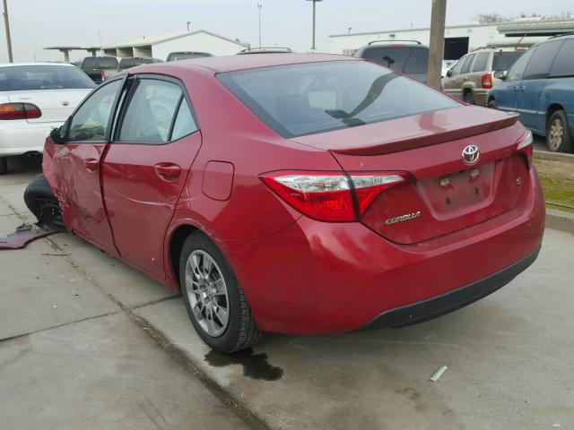 5YFBURHE6EP109514 - 2014 TOYOTA COROLLA L RED photo 3