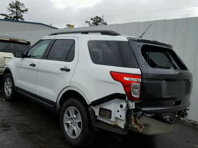 1FM5K7B85DGB68043 - 2013 FORD EXPLORER WHITE photo 3