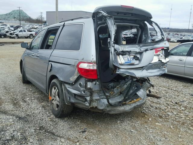 5FNRL38425B135206 - 2005 HONDA ODYSSEY EX GRAY photo 3