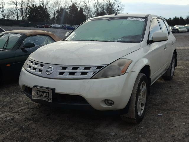 JN8AZ08T94W225582 - 2004 NISSAN MURANO SL WHITE photo 2