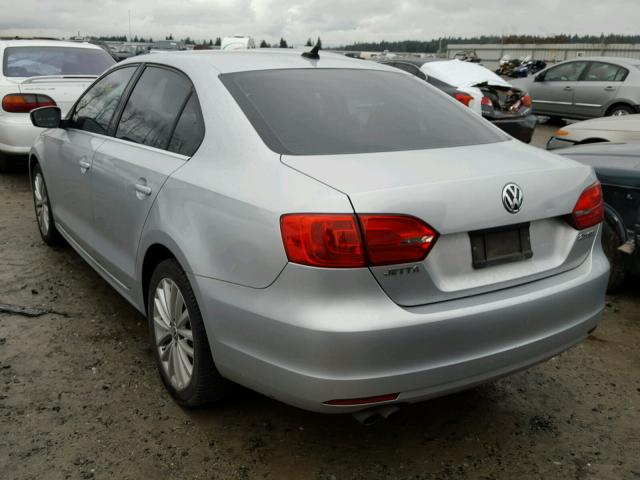 3VWLZ7AJ0BM304154 - 2011 VOLKSWAGEN JETTA SEL SILVER photo 3