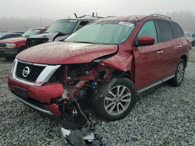 5N1AR2MN1DC655425 - 2013 NISSAN PATHFINDER BURGUNDY photo 2