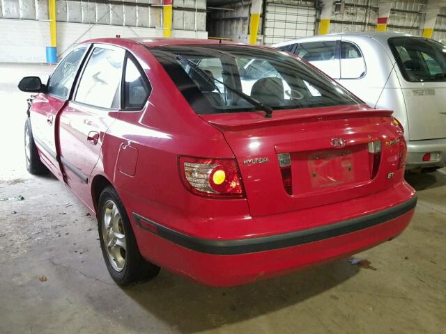 KMHDN56D25U174710 - 2005 HYUNDAI ELANTRA GL RED photo 3