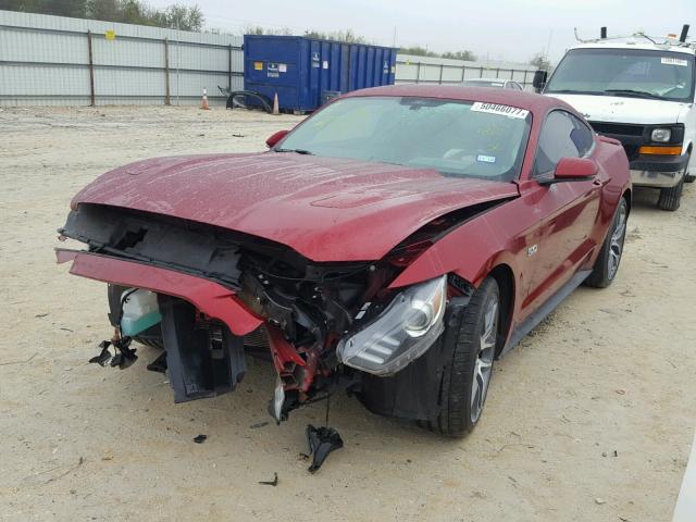 1FA6P8CF0F5325933 - 2015 FORD MUSTANG GT MAROON photo 2