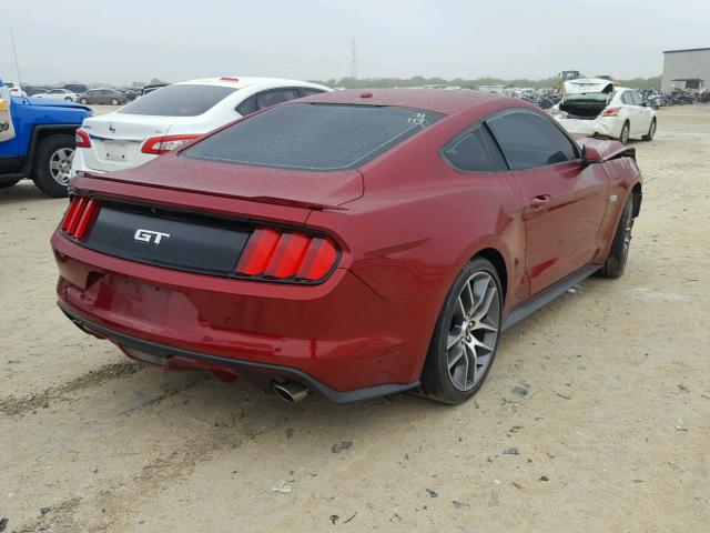 1FA6P8CF0F5325933 - 2015 FORD MUSTANG GT MAROON photo 4