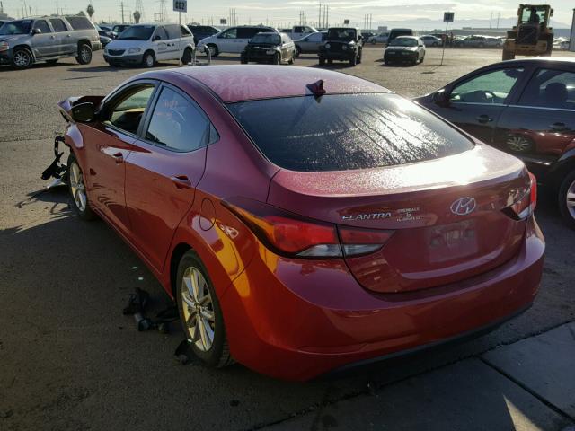 KMHDH4AE7EU145835 - 2014 HYUNDAI ELANTRA SE RED photo 3