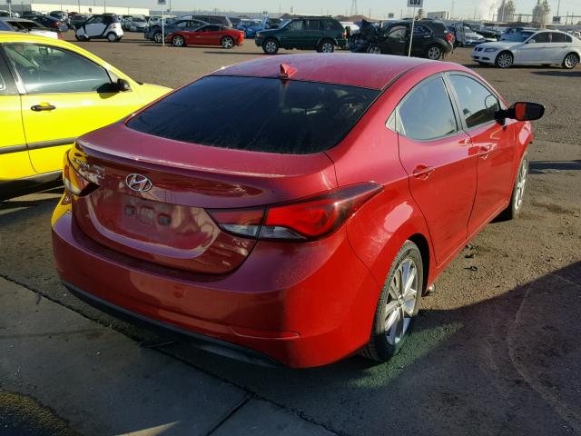 KMHDH4AE7EU145835 - 2014 HYUNDAI ELANTRA SE RED photo 4