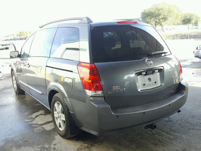 5N1BV28U94N319334 - 2004 NISSAN QUEST S GRAY photo 3