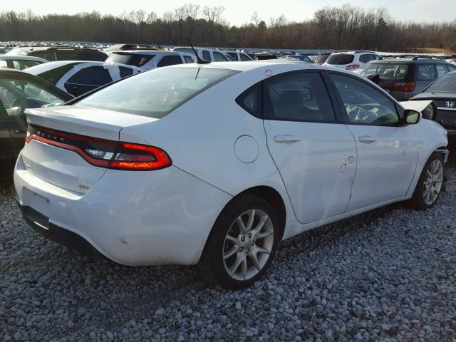 1C3CDFBAXDD137783 - 2013 DODGE DART SXT WHITE photo 4