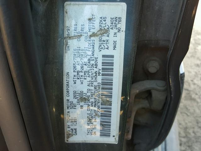 JT3GN87RXW0057483 - 1998 TOYOTA 4RUNNER LI GREEN photo 10