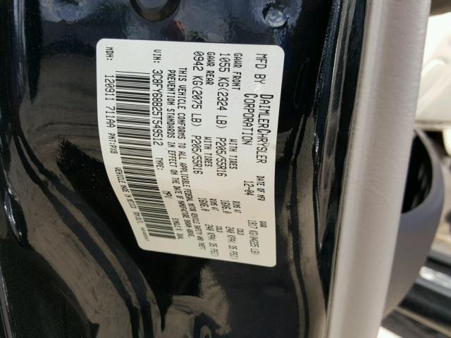 3C8FY68B25T549512 - 2005 CHRYSLER PT CRUISER BLACK photo 10