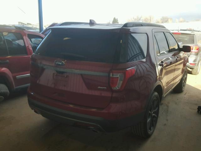 1FM5K8D81HGA46806 - 2017 FORD EXPLORER X RED photo 4