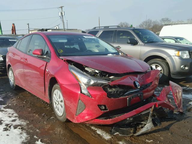 JTDKBRFU5H3537703 - 2017 TOYOTA PRIUS RED photo 1