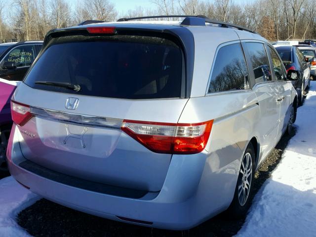 5FNRL5H46BB019272 - 2011 HONDA ODYSSEY EX SILVER photo 4