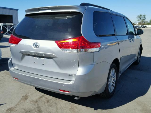 5TDYK3DC5ES453800 - 2014 TOYOTA SIENNA XLE GRAY photo 4