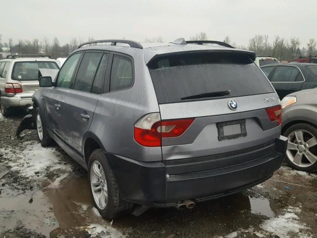 WBXPA93425WD08103 - 2005 BMW X3 3.0I GRAY photo 3