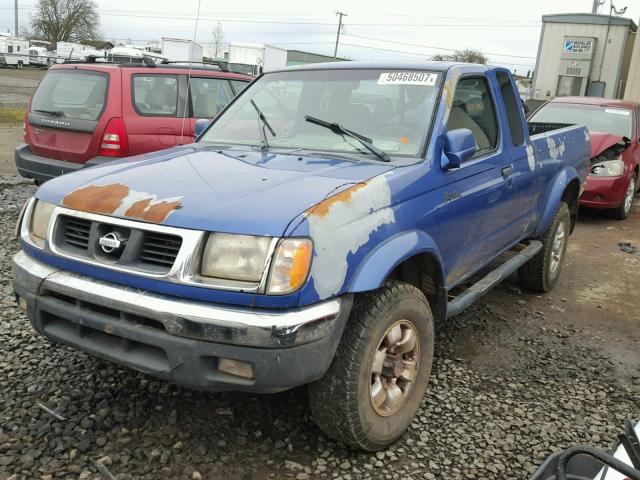 1N6ED26Y6XC304054 - 1999 NISSAN FRONTIER K BLUE photo 2