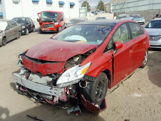 JTDKN3DU6D5540129 - 2013 TOYOTA PRIUS RED photo 2