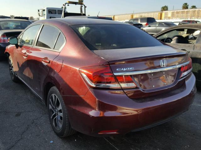 19XFB2F88DE271091 - 2013 HONDA CIVIC EX BURGUNDY photo 3