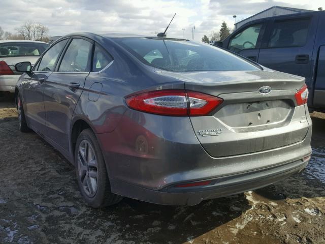 3FA6P0HDXER273005 - 2014 FORD FUSION SE GRAY photo 3