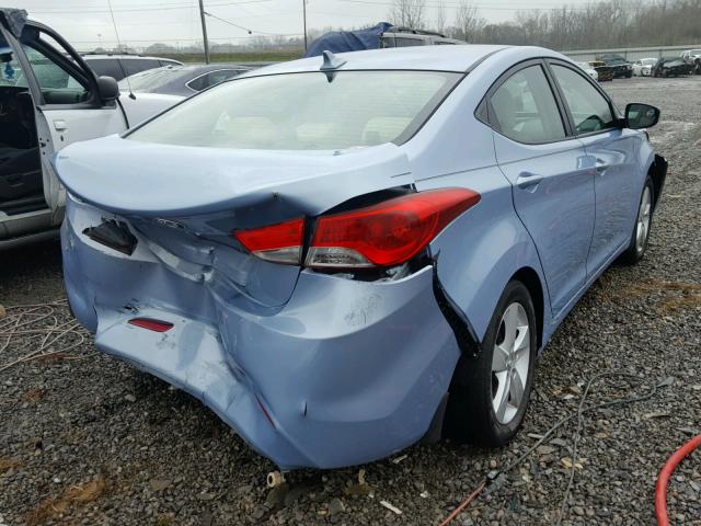 KMHDH4AE0DU521385 - 2013 HYUNDAI ELANTRA GL BLUE photo 4