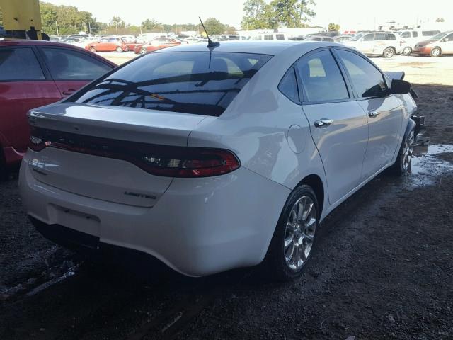 1C3CDFCA6DD178619 - 2013 DODGE DART LIMIT WHITE photo 4