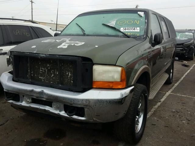 1FMNU43SX1EB87178 - 2001 FORD EXCURSION GREEN photo 2