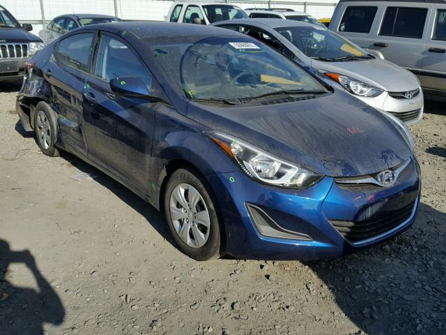 5NPDH4AE1GH701316 - 2016 HYUNDAI ELANTRA SE BLUE photo 1