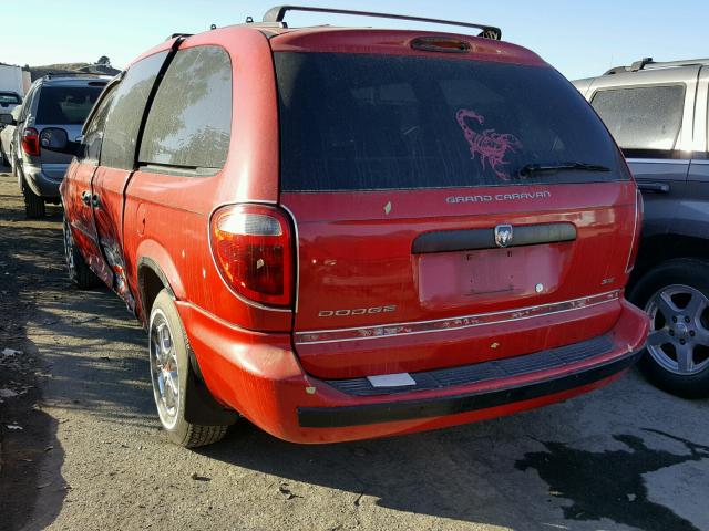 1D4GP24R13B329252 - 2003 DODGE GRAND CARA RED photo 3