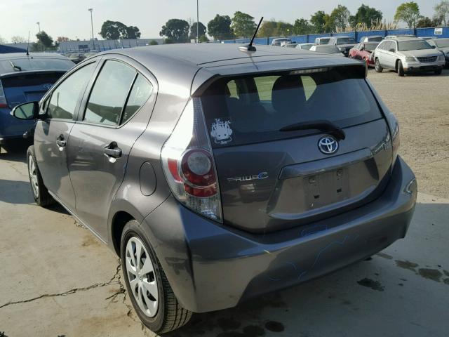 JTDKDTB35C1030292 - 2012 TOYOTA PRIUS C CHARCOAL photo 3