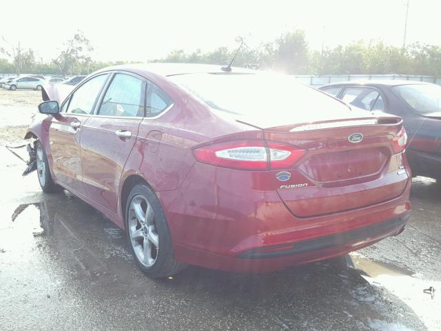 3FA6P0HR0DR377352 - 2013 FORD FUSION SE RED photo 3