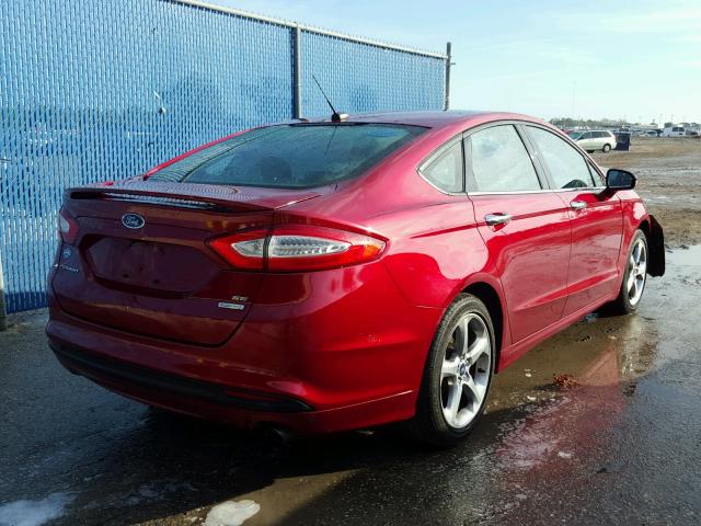 3FA6P0HR0DR377352 - 2013 FORD FUSION SE RED photo 4