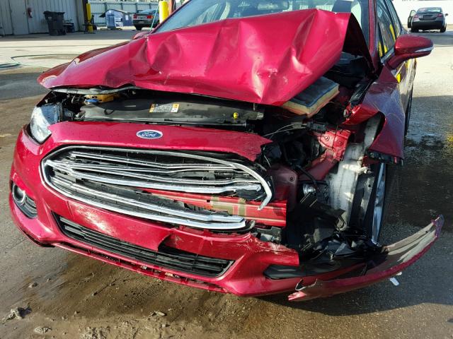 3FA6P0HR0DR377352 - 2013 FORD FUSION SE RED photo 9