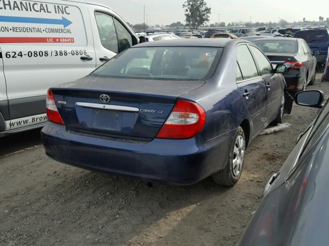 4T1BE32K54U334626 - 2004 TOYOTA CAMRY LE BLUE photo 4