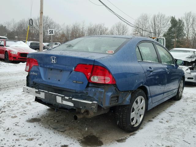 1HGFA16588L069515 - 2008 HONDA CIVIC LX BLUE photo 4