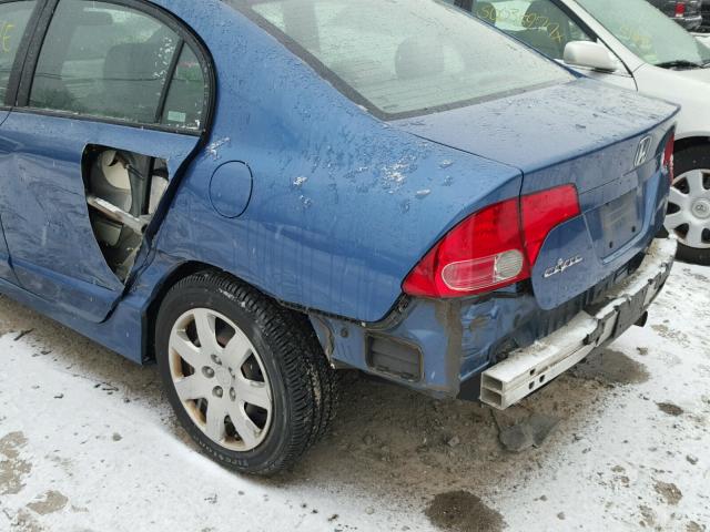 1HGFA16588L069515 - 2008 HONDA CIVIC LX BLUE photo 9