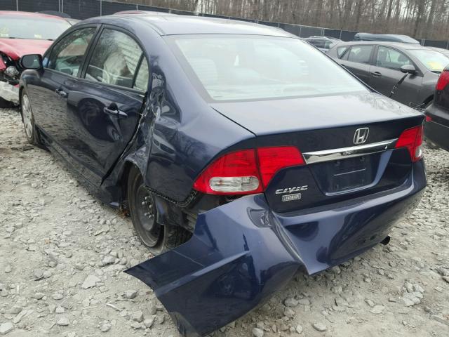 1HGFA16529L001762 - 2009 HONDA CIVIC LX BLUE photo 3