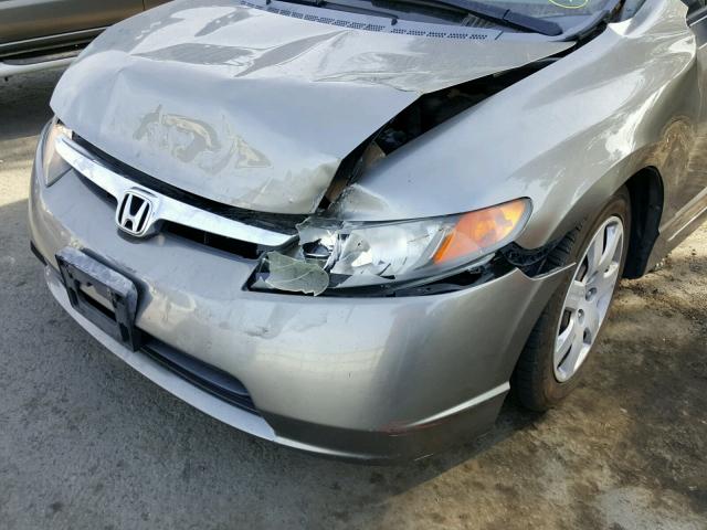 JHMFA16577S001899 - 2007 HONDA CIVIC LX GRAY photo 9