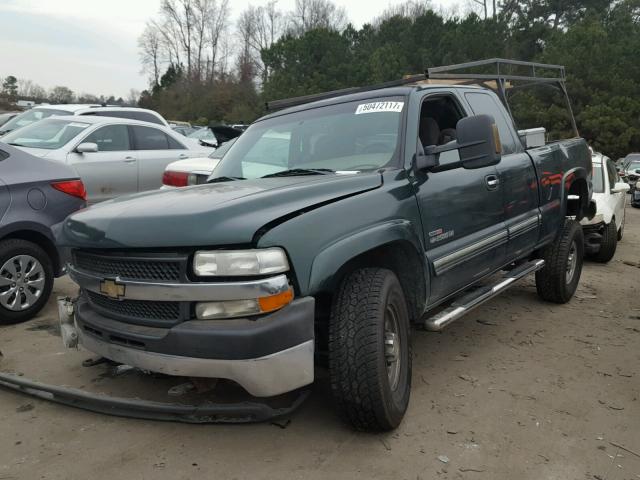 1GCHC29191E287554 - 2001 CHEVROLET SILVERADO GREEN photo 2