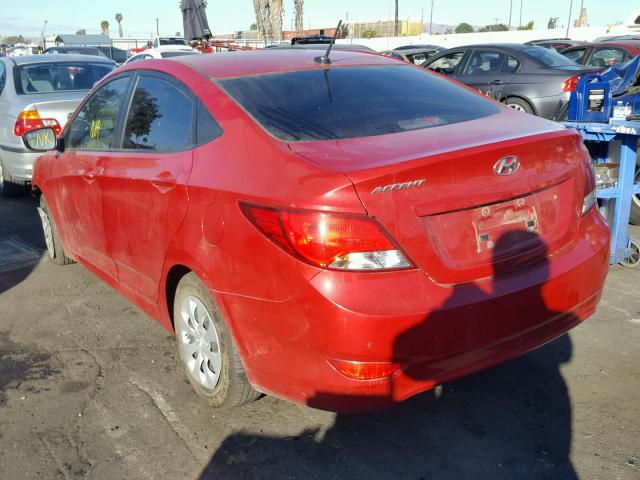 KMHCT4AE5FU806824 - 2015 HYUNDAI ACCENT GLS RED photo 3