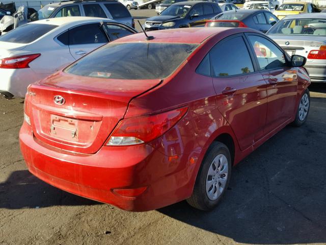 KMHCT4AE5FU806824 - 2015 HYUNDAI ACCENT GLS RED photo 4