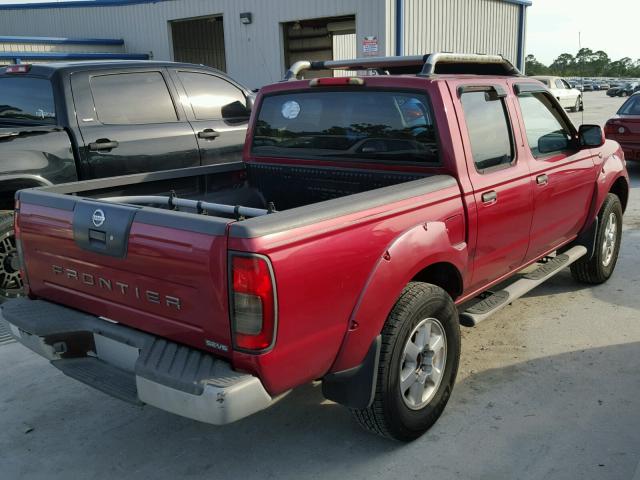 1N6ED27T43C443631 - 2003 NISSAN FRONTIER C RED photo 4