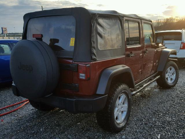 1J4GA39108L638536 - 2008 JEEP WRANGLER U RED photo 4