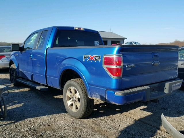 1FTEX1C82AKB97915 - 2010 FORD F150 SUPER BLUE photo 3