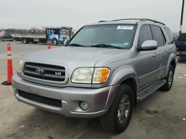 5TDZT34A24S230032 - 2004 TOYOTA SEQUOIA SR GRAY photo 2