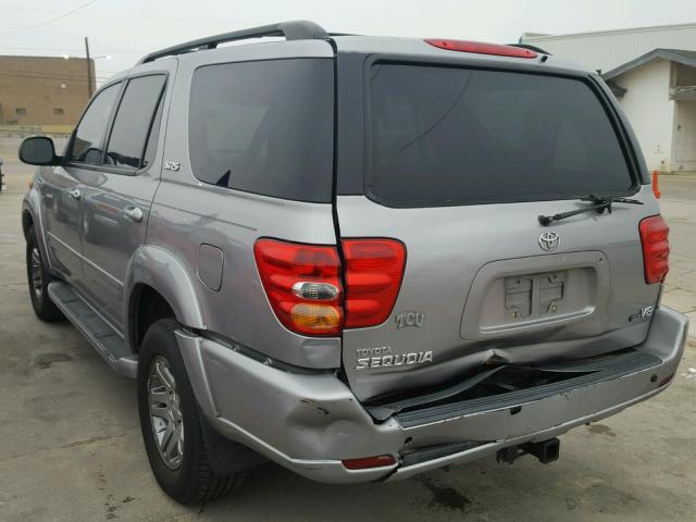 5TDZT34A24S230032 - 2004 TOYOTA SEQUOIA SR GRAY photo 3